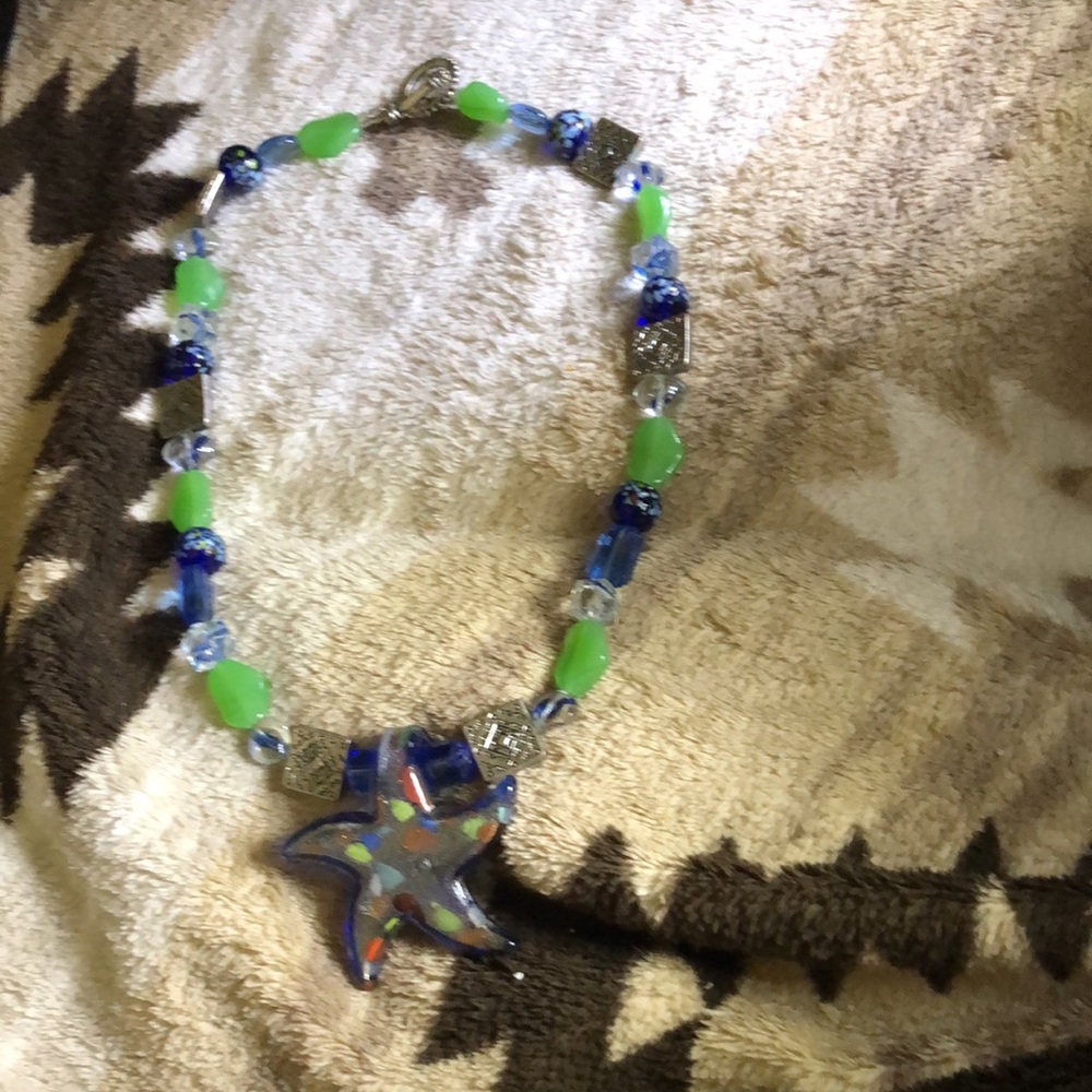 🌴 Murano Starfish Handblown Glass Necklace- 566 $80 or $65 w/offer